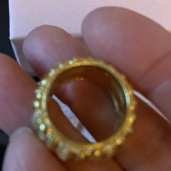 Beautiful ring done in 14k overlay gold with cubic Zirconia Size 6 New no tags - Picture 8 of 9